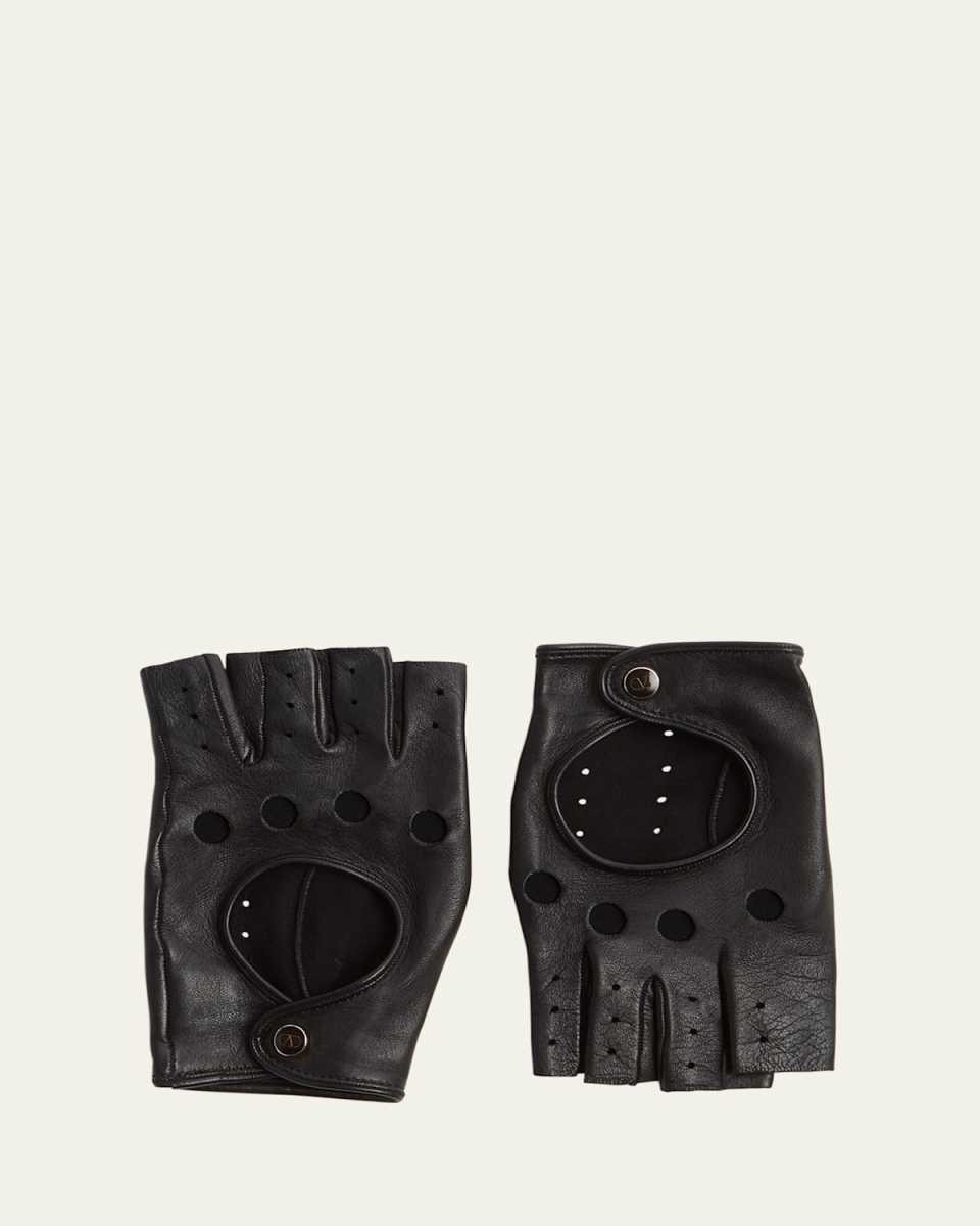 VLOGO Signature Leather Fingerless Gloves